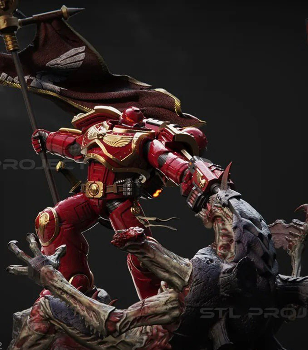 Фигурка, Космодесант Ультрамарин, Warhammer 40 000, высота композиции 21 см