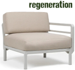 Модуль правый/левый пластиковый с подушками Nardi Maximo Elemento Terminale DX/SX, гипс, жемчуг