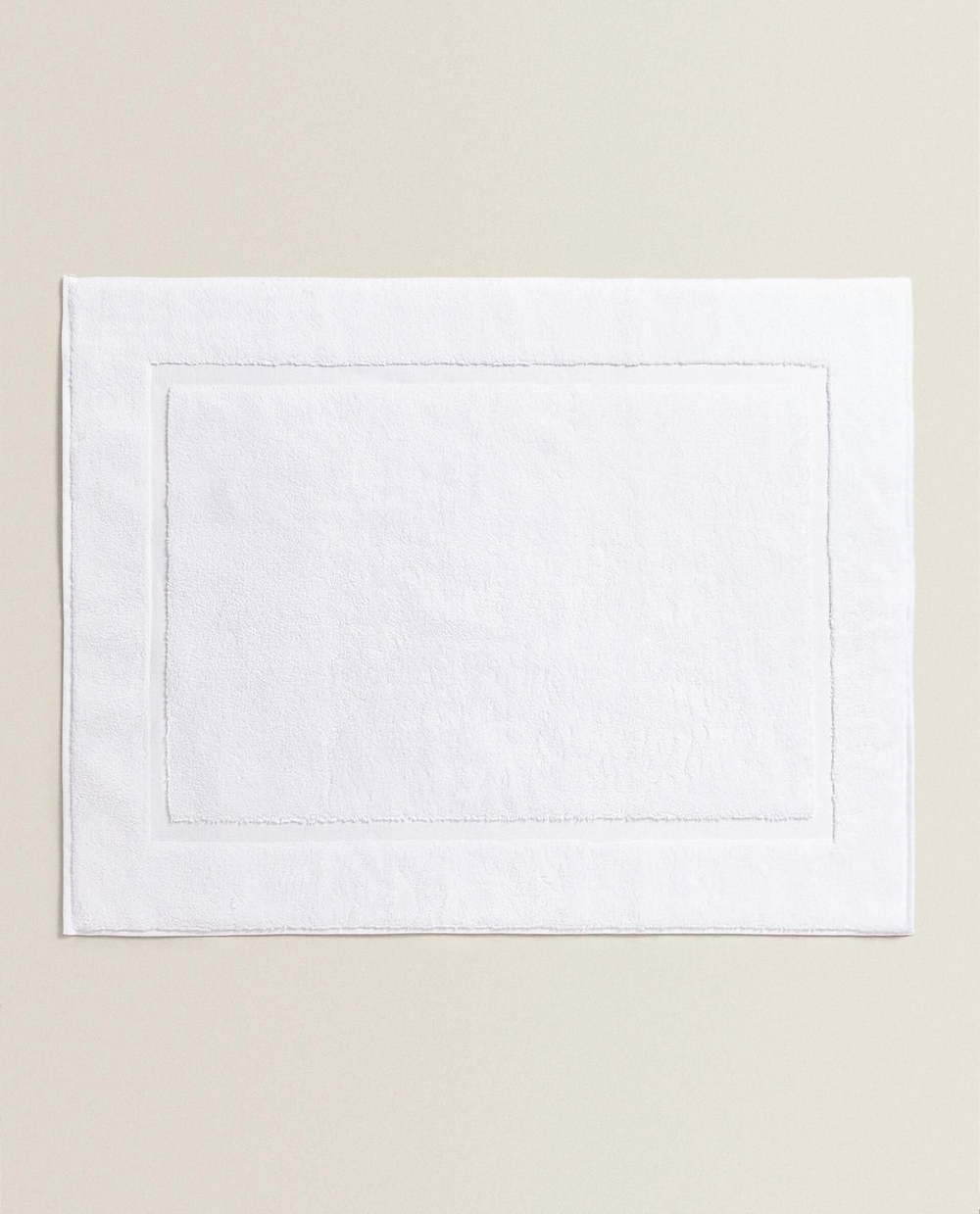 Zara Home - Нескользящий коврик для ванной из мягкой махровой ткани, белый, 60x90 см