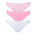 Набор из 3 бело-розовых трусиков-слип Alice (Размер: S) (Цвет: белый с розовым)