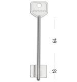 Заготовка сувальдного ключа 10721 199/1- СЕНАТ-1 литье (109*22,4*17,8мм)(Соболь)(4,9мм) (SEN1D)