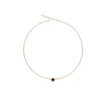 Колье Звезда с коньячным янтарем, позолота