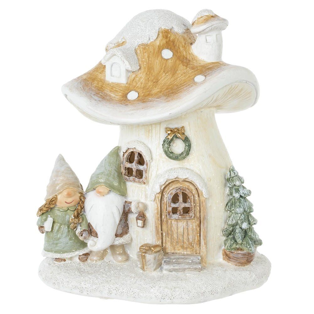GAEM Фигурка декоративная с подсветкой "Домик и гномы", L13 W10 H15 см