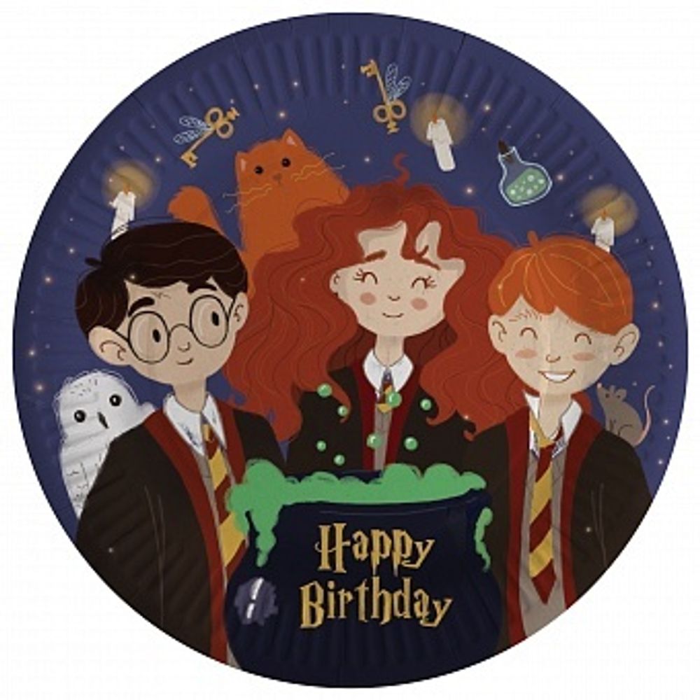 Тарелки (7&#39;&#39;/18 см) Волшебники Happy Birthday 6 шт.