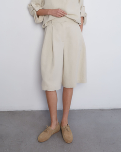 Бермуды из смесового льна Стелла Маккартни светло-бежевый