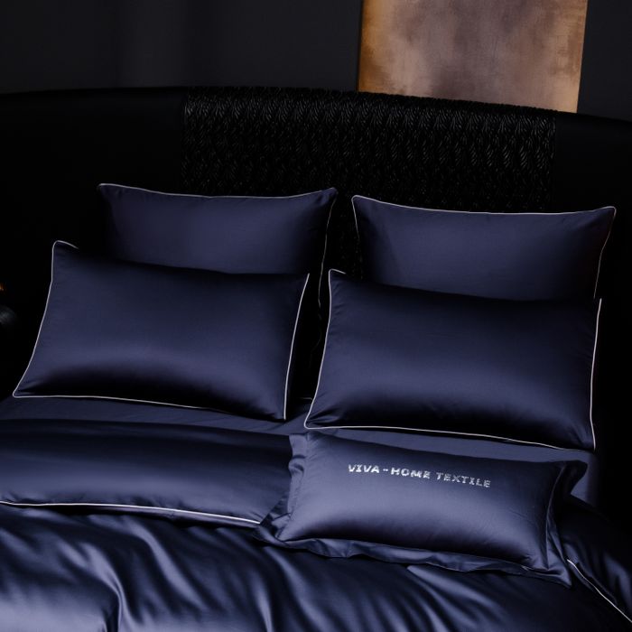 Комплект постельного белья Однотонный Сатин Премиум «Глубина океана»