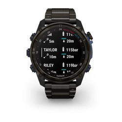 Умные часы Garmin Descent MK3i - 51 мм титан Carbon Grey DLC с черным силиконовым ремешком и приемопередатчиком Descent T2