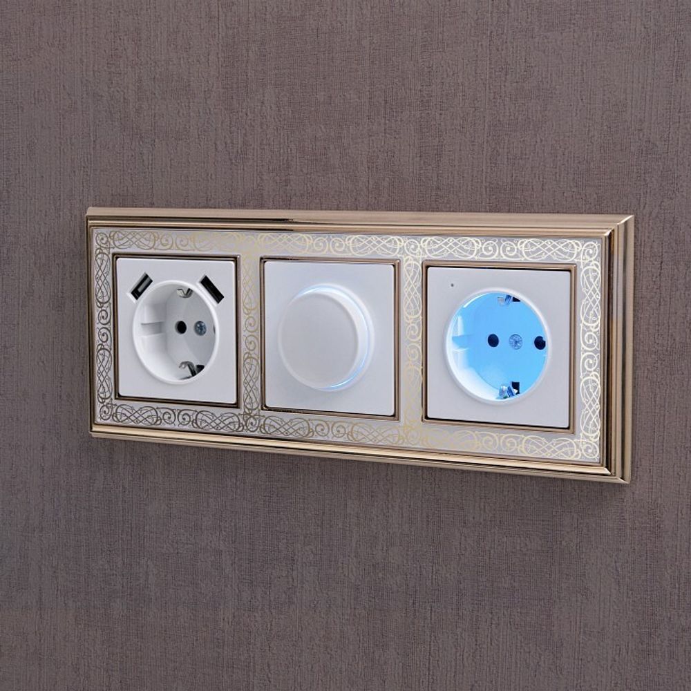 Розетка с заземлением, без рамки Werkel белый W1171401