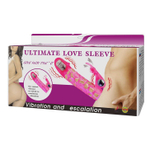 Розовая насадка на фаллос с вибрацией Ultimate Love Sleeve - 13 см.