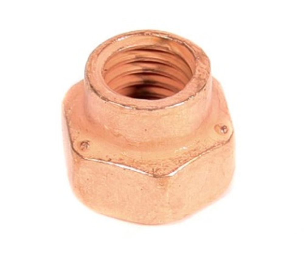 Гайка  8х1.25 приемной трубы ВЕСТА (обмедн с фланцем) Белзан  (уп25/50шт)