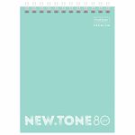 Блокнот МАЛЫЙ ФОРМАТ (108х155 мм) А6, 80 л., гребень, обложка картон, HATBER Premium, "МЯТА", 80Б6лA1гр, 80Б6лA1гр_05039