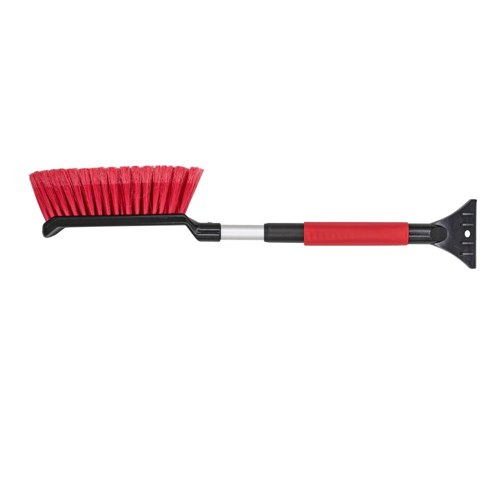 Щетка для уборки снега со скребком, мягкой накладкой, распушенной щетиной, телескоп. 55-70см, 60-6-058