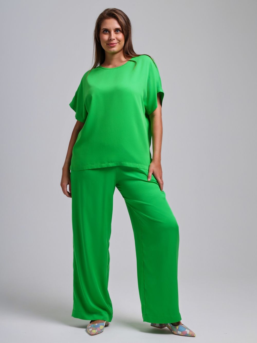 Блузка Летний драйв-4 Виотекс ЯРКО-ЗЕЛЁНЫЙ