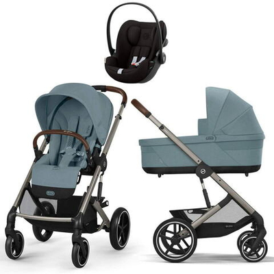 Коляска Cybex Balios S Lux TPE 2025 Cloud G i-Size Magic Black 3 в 1 Stormy Blue с дождевиками