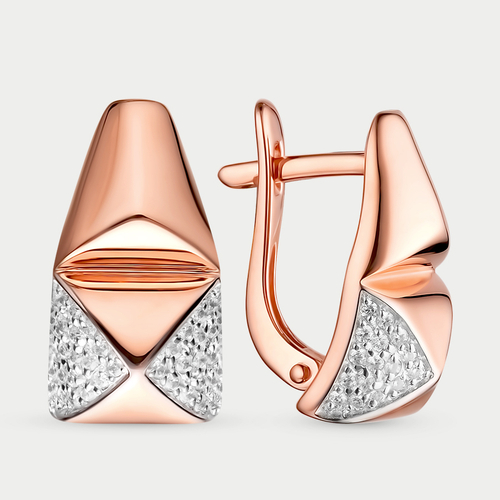 Серьги с фианитами для женщин из розового золота 585 пробы (арт.с4324)