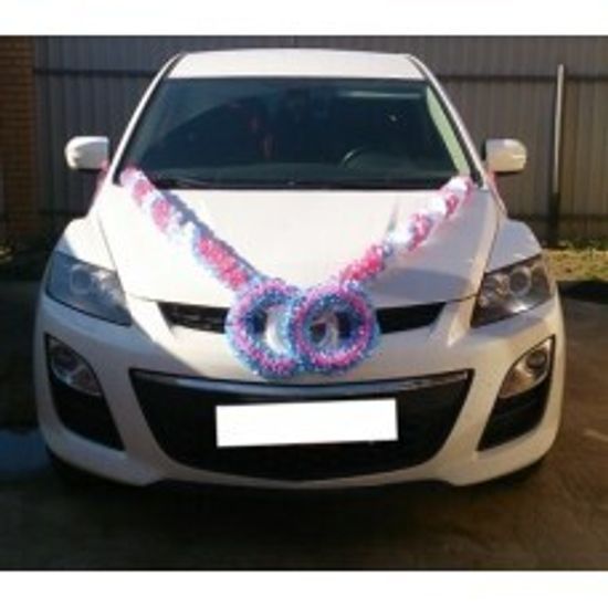 Лента на капот галочка атлас цвет: персик (ширина 19см) №548.224