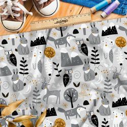 Ткань барби зимующие дикие животные