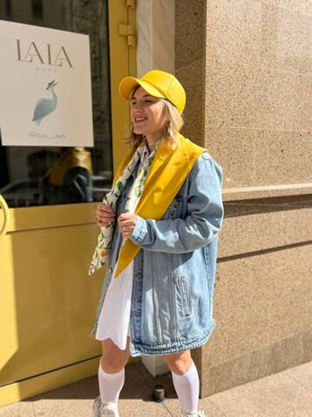 Бейсболка экокожа желтый