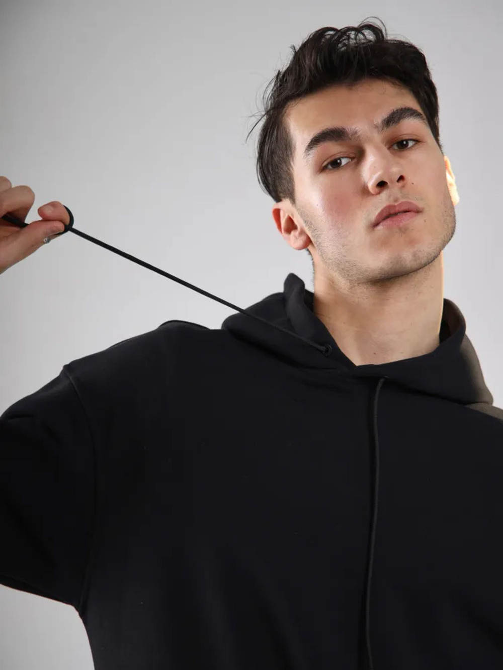 Худи с патчем черный Город Горький мужское