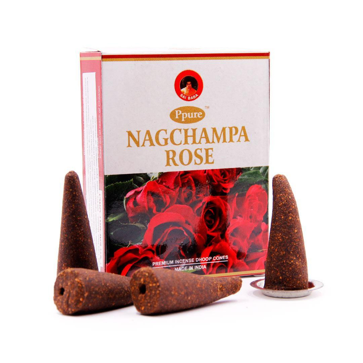 Ppure Nagchampa Rose Благовоние-конус Роза пуля (стелющиеся), 10 шт