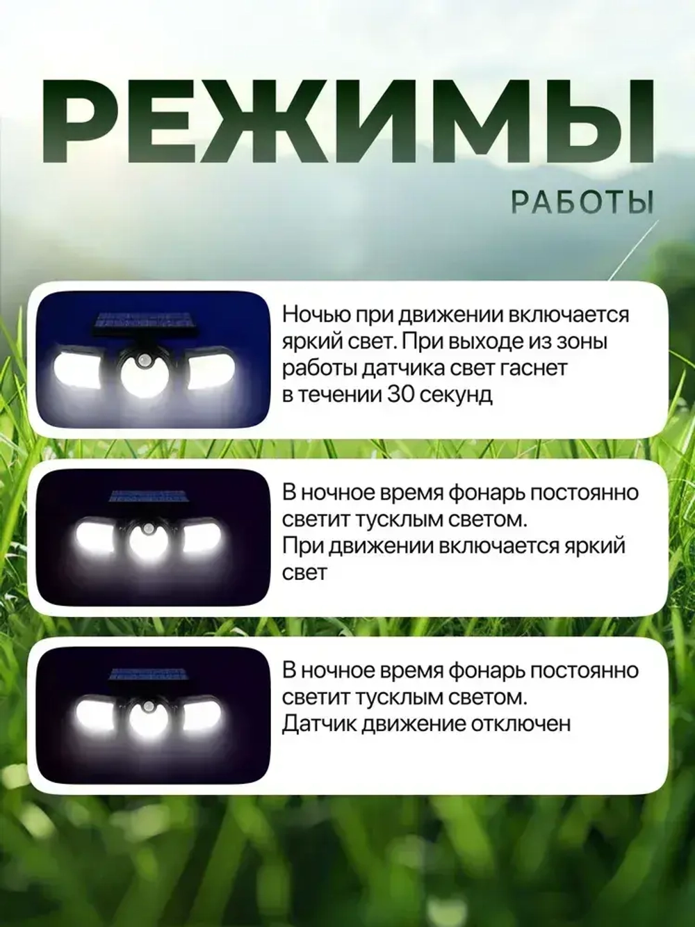 Светильник на солнечной батарее, с датчиком движения, яркий, уличный, для дома и дачи