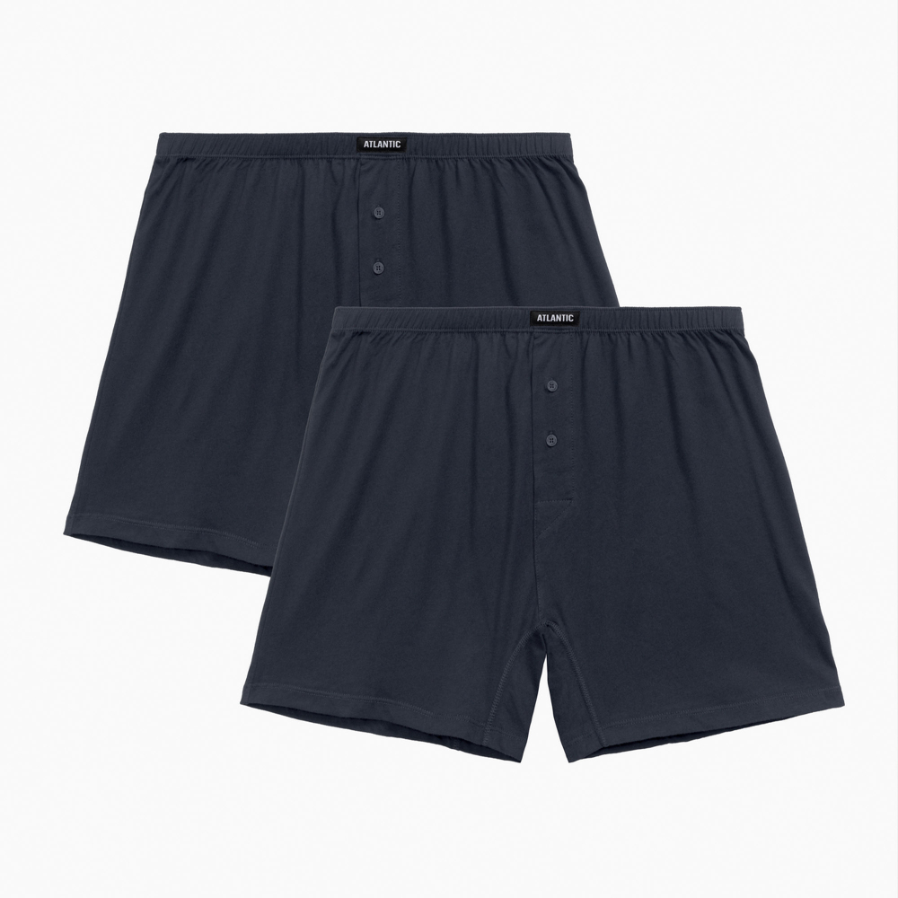 Мужские трусы боксеры графитовые набор 2в1 ATLANTIC Basic Man 2BMB-003