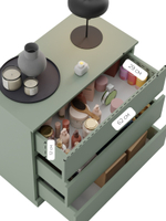 Комод для одежды Марм 70х35х67 см с 3 ящиками без скосов с органайзерами в скандинавском стиле, зеленый самшит