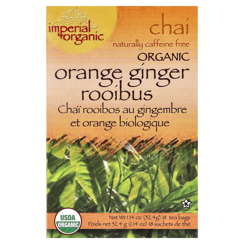 Uncle Lee's Tea, Imperial Organic, чай со вкусом апельсина и имбиря, без кофеина, 18 чайных пакетиков, 32,4 г (1,14 унции)
