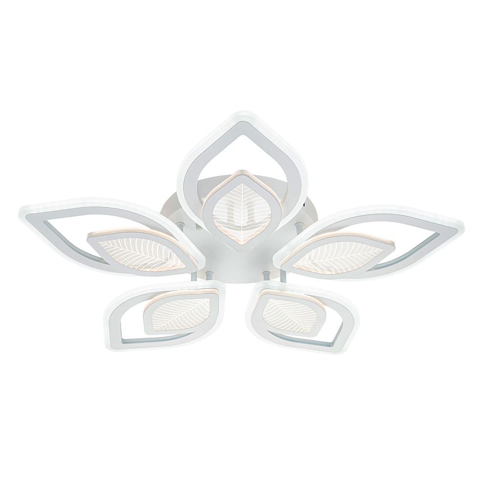 Потолочный светодиодный светильник 130Вт, 9758Лм, 3000-6500К, Ra>80, плавная регулировка мощности, изменение цветовой температуры, ночник, пульт, металл/акрил, белый