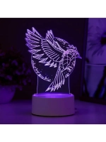 Светильник 3D ночник RISALUX «Птица», LED RGB, от сети, 13.5
