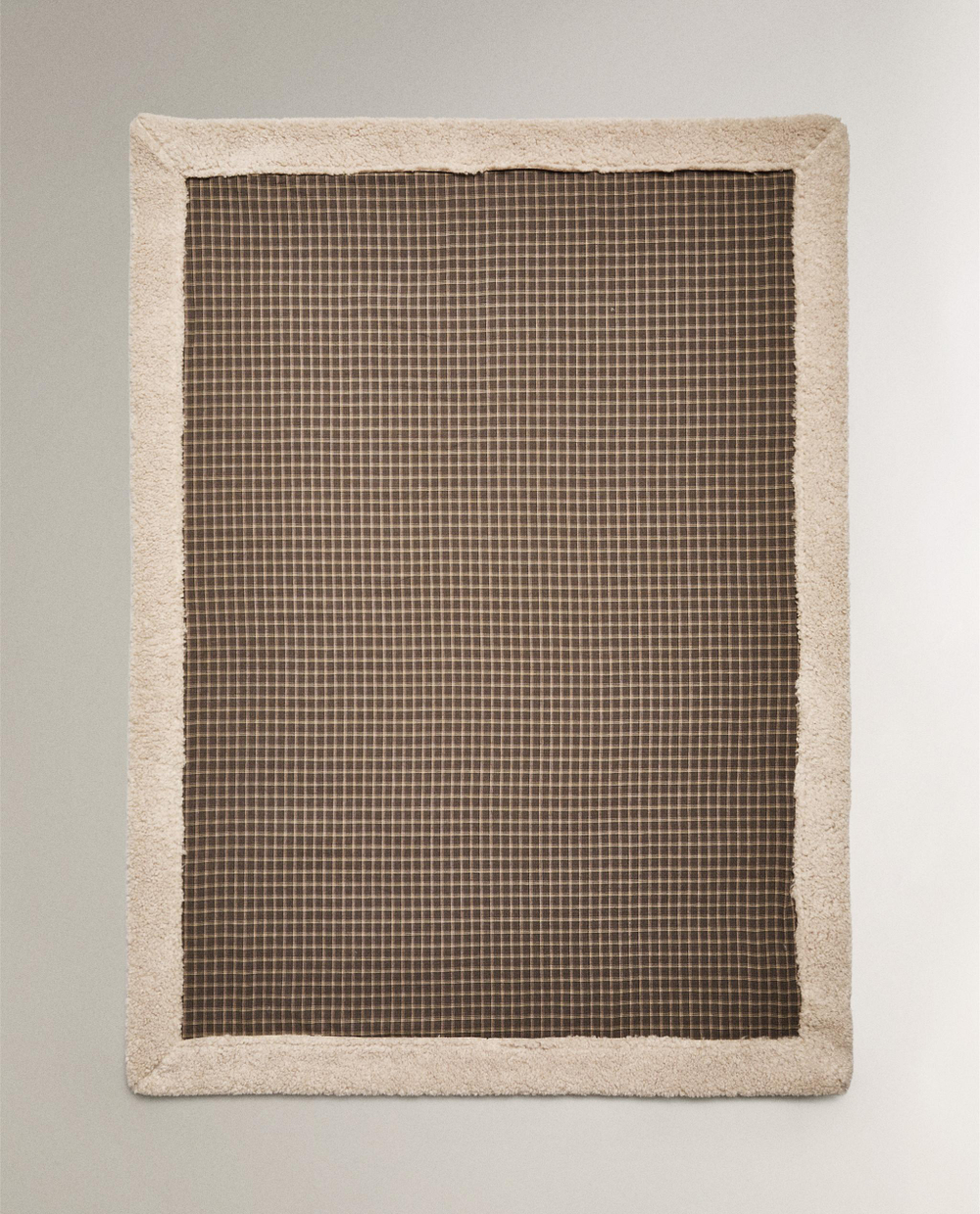Zara Home плед из хлопка, зелёный, в клетку · 3338/004