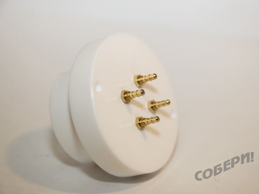 Панель ламповая фторопластовая с позолоченными контактами для радиолампы 845 и 211