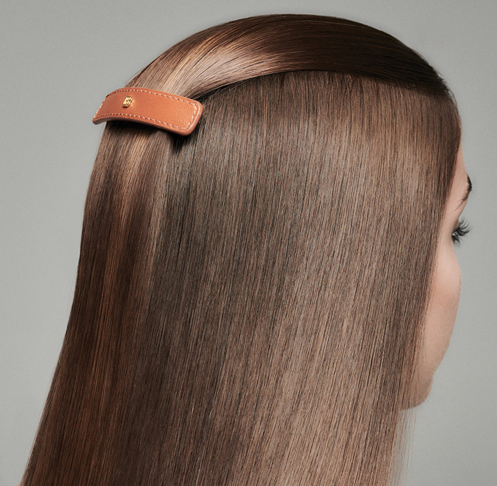 Balmain Hair Couture Заколка-автомат Ривьера M Riviera Barrette Cognac Medium