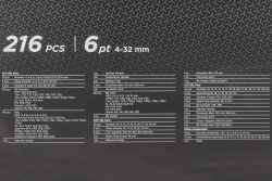 Набор инструментов 216пр. 1/4''3/8''1/2''(6гр.)(4-32мм) PATRON P-38841