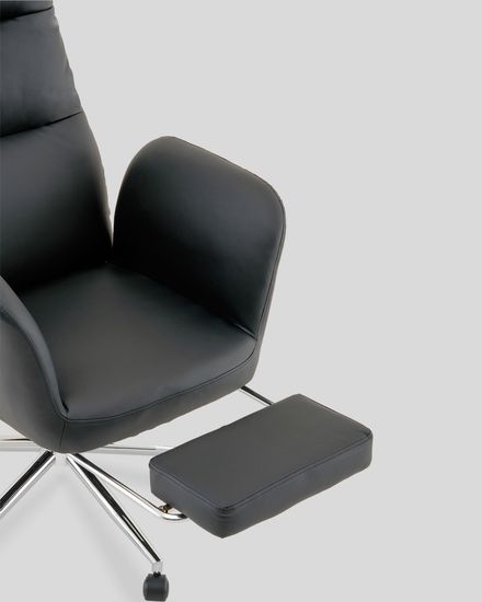 Кресло руководителя TopChairs Solid с оттоманкой черный