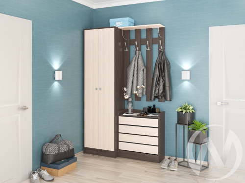 Прихожая "Ямайка" (венге/дуб молочный) Комплектация 2