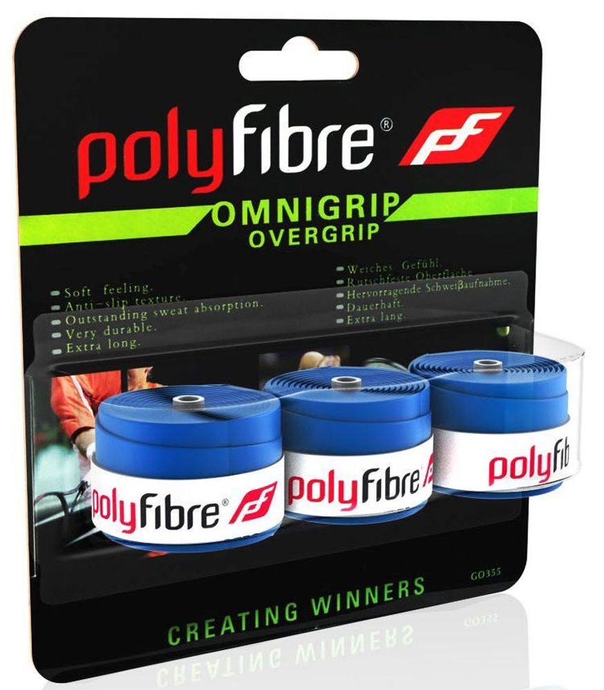 Теннисные намотки Polyfibre Omnigrip Overgrip 3P - небесный