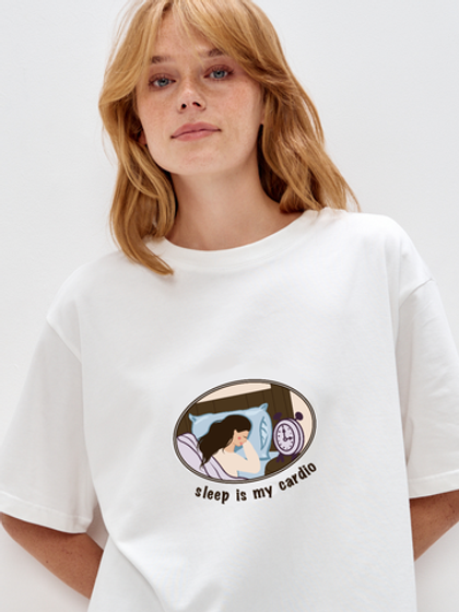 футболка в молочном цвете sleep