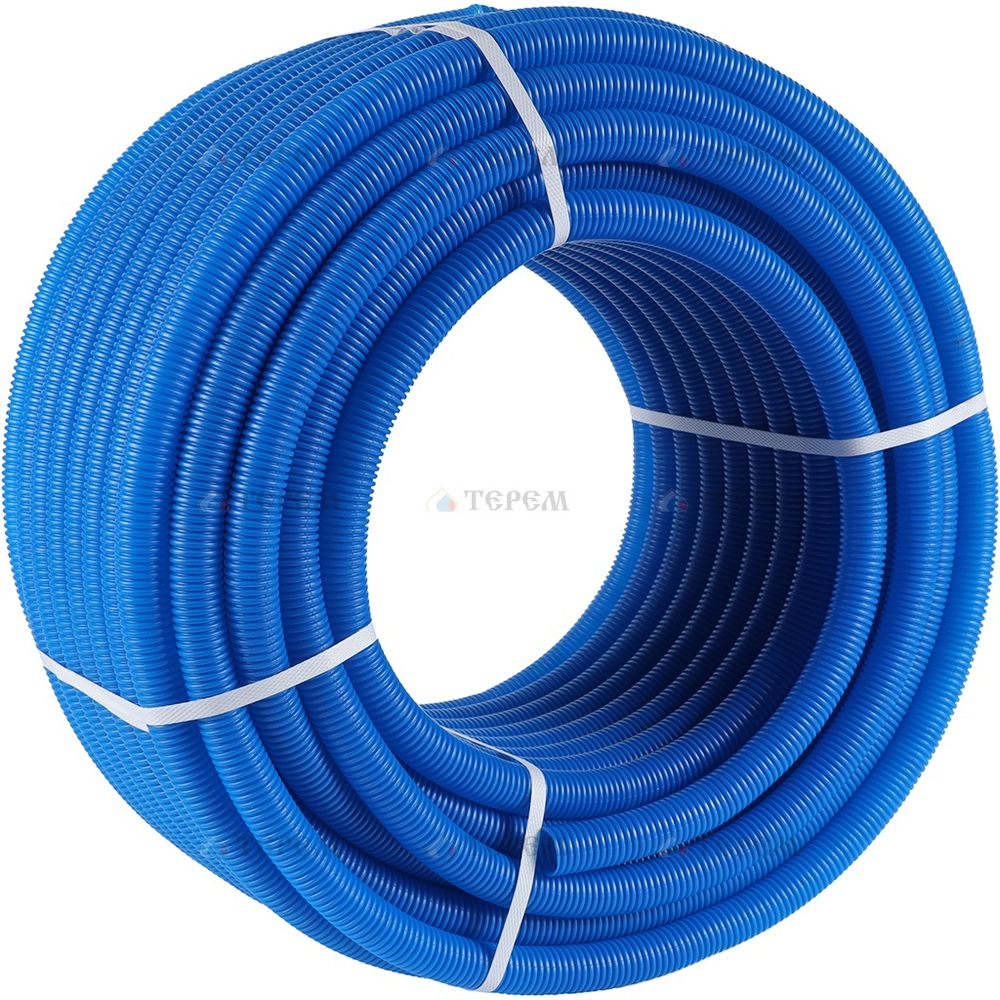 Труба гофрированная STOUT ПНД, цвет синий, наружным диаметром 23 мм для труб диаметром 16 мм