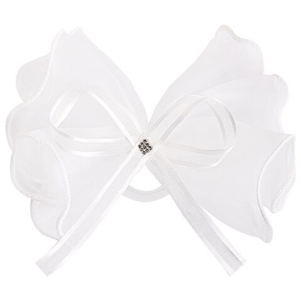 Бант для волос 8х10 см, 10х12 см, 8 см на резинке, белый, АССОРТИ, MONTE VITA, 457117