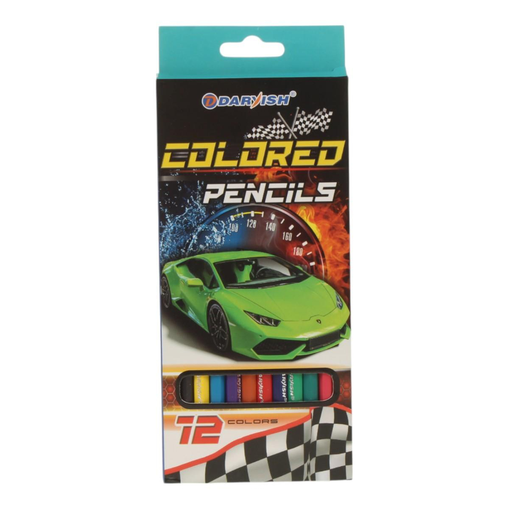 Карандаши 12цв. "Машинка" корпус пластиковый шестигранный (Darvish)