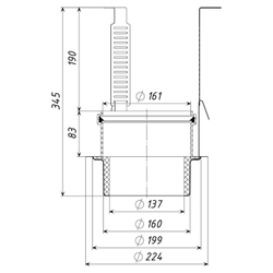 ТП-870 Муфта противопожарная для кровельных воронок DN110