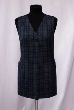 Удлинённый жилет 2980АЕ, клетка #406Кб062980АЕ