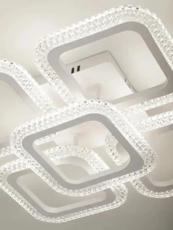 Люстра потолочная светодиодная с пультом ДУ Rivoli Nikki 6112-105 белая 80 Вт LED 2800К - 6200К, светильник на кухню, в детскую, в спальню