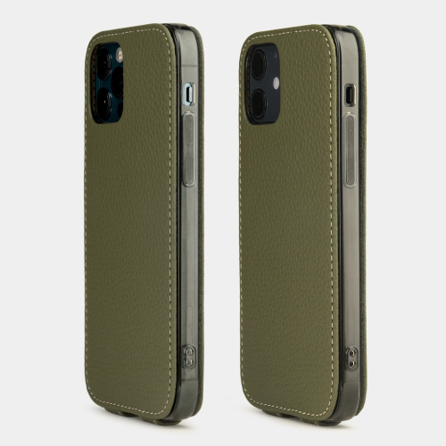 Чехол для iPhone 12/12Pro из кожи теленка, зеленого цвета