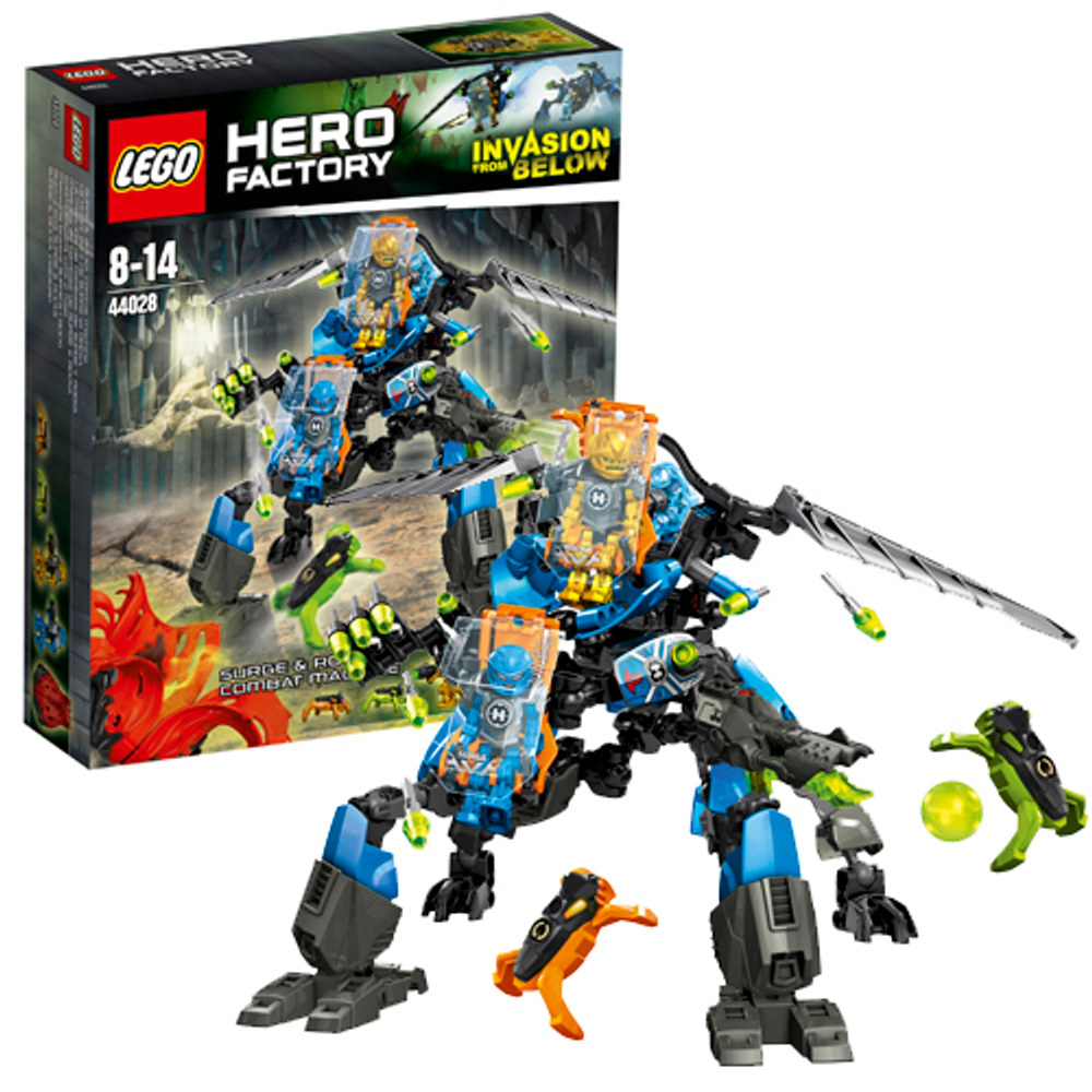 LEGO Hero Factory: Боевая машина Суржа и Роки 44028 — SURGE & ROCKA Combat Machine — Лего Фабрика Героев