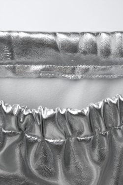 ZARA МЕТАЛЛИЗИРОВАННАЯ ЮБКА С БАНТАМИ, СЕРЕБРИСТЫЙ