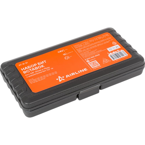 Набор бит для шуруповерта с держателем в кейсе AIRLINE AT-B-21