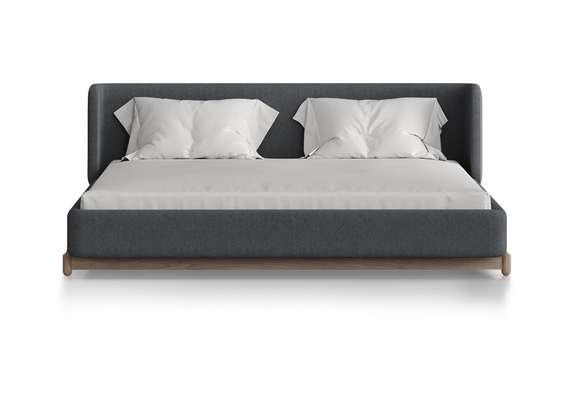 Кровать Basic спальное место 180*200 см (серый, твид)