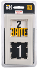 BRITE Рамка 2 -местная РУ-2-2-БрВа стекло ванильный IEK